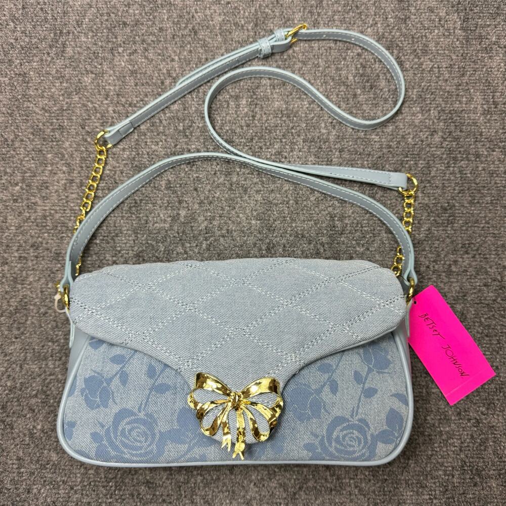 Betsey Jonhson Womens Denim Xoleeroy Purse Blue